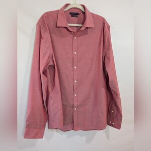 Tommy Hilfiger Men's Pink Slim Fit Wrinkle Free Button Down 18 36/37 2XL
